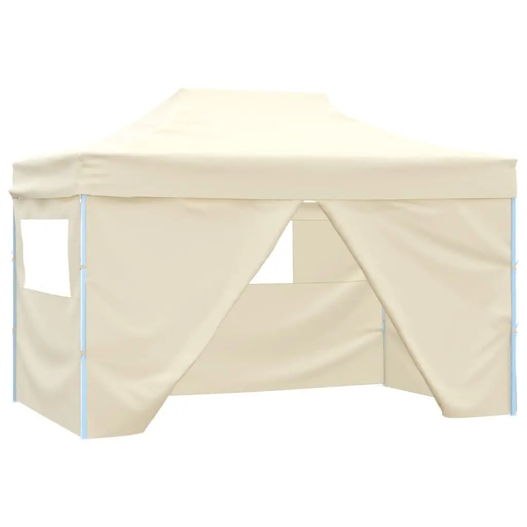 9.8x14.8 Foot Cream White Foldable Pop-Up Tent 4 Side Walls