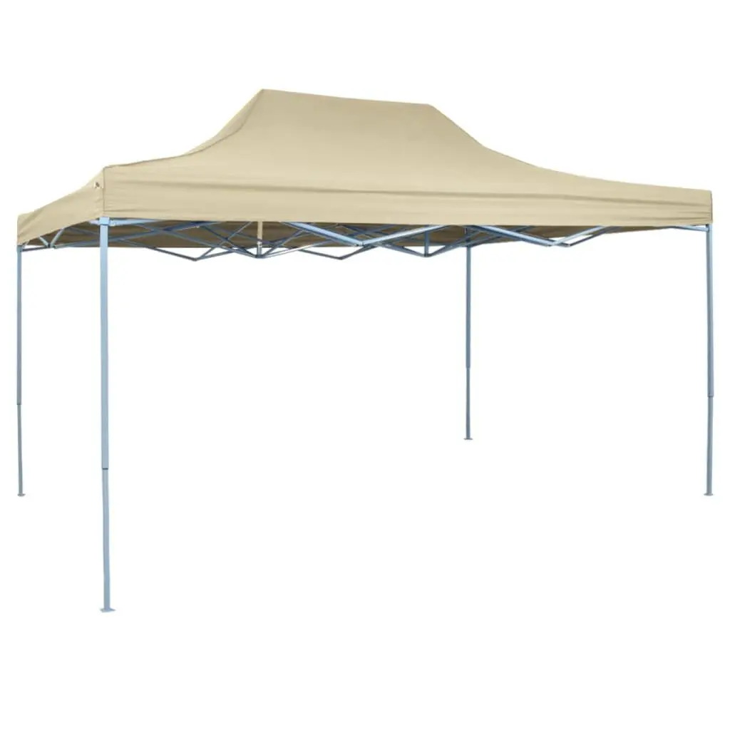 Foldable Tent Pop-Up 9.8x14.8 Feet Cream White Outdoor Canopy Shelter