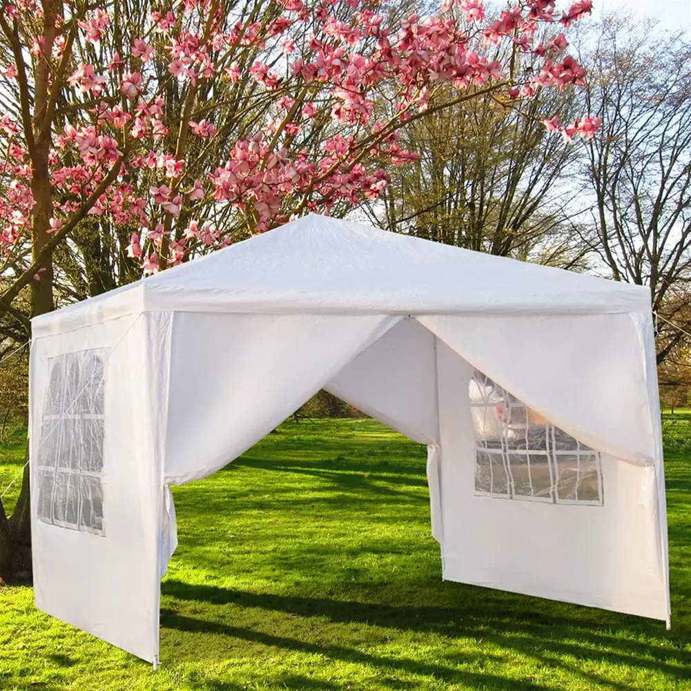 Private Jungle 3x3m Four Sides Portable Home Use Waterproof Tent Spiral Tubes White
