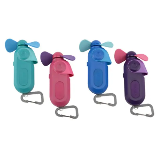 O2Cool FMS0003 Carabiner Water Misting Fan Assorted Colors Portable