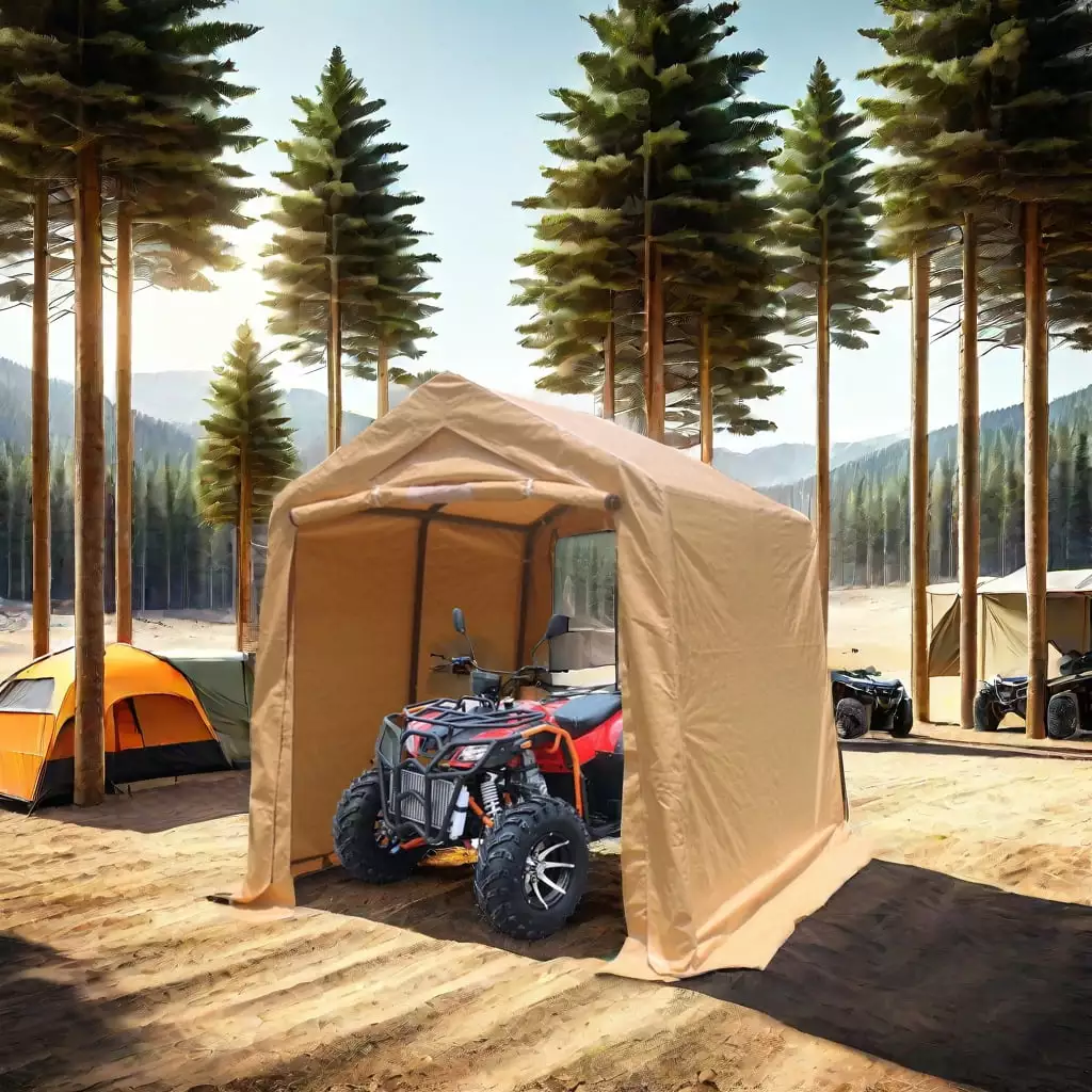 7X12Ft Outdoor Portable Gazebo Storage Shelter Shed Zipper Doors Waterproof UV Resistant Jamini