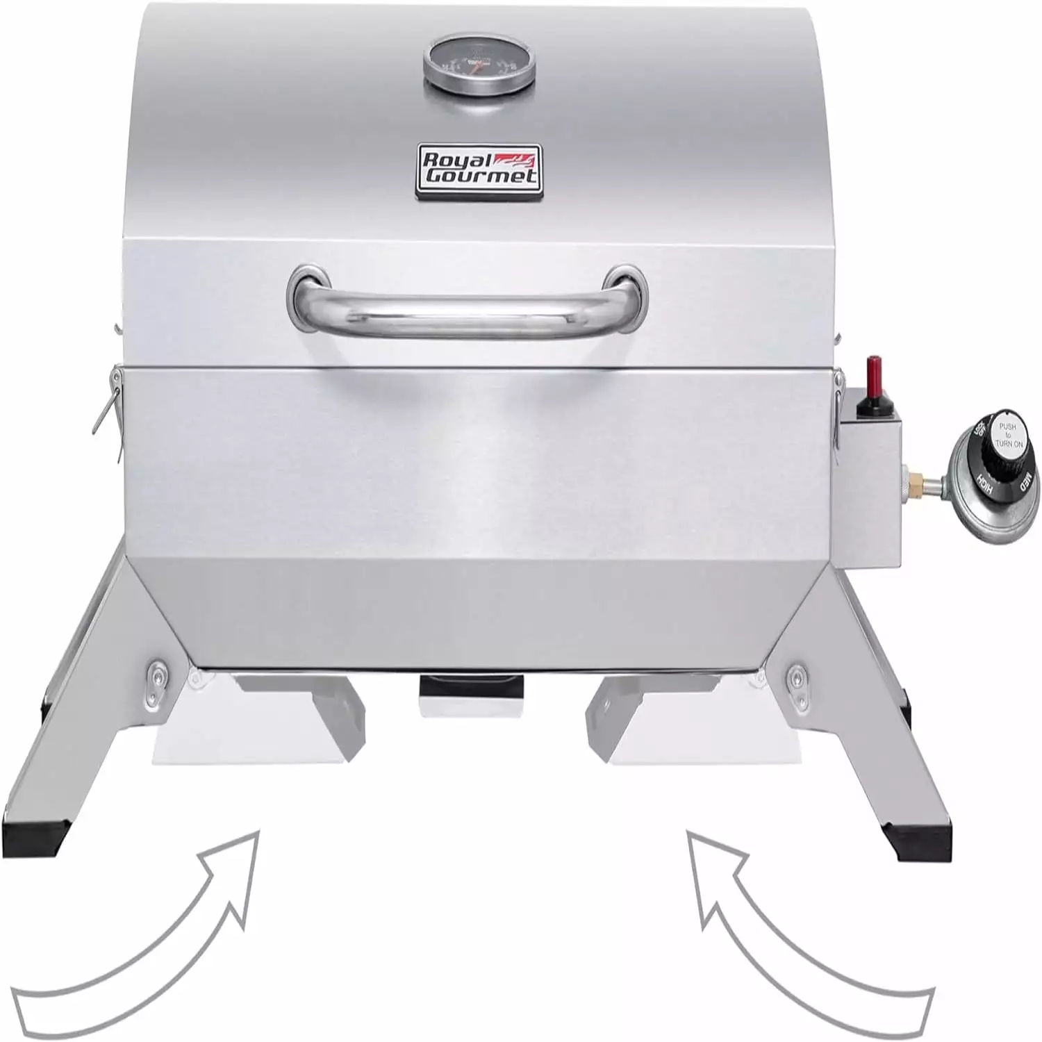 GT1001 Stainless Steel Travel-friendly Grill 10000 BTU BBQ Tabletop Gas Grill Folding Legs and Lockable Lid Outdoor Campin...