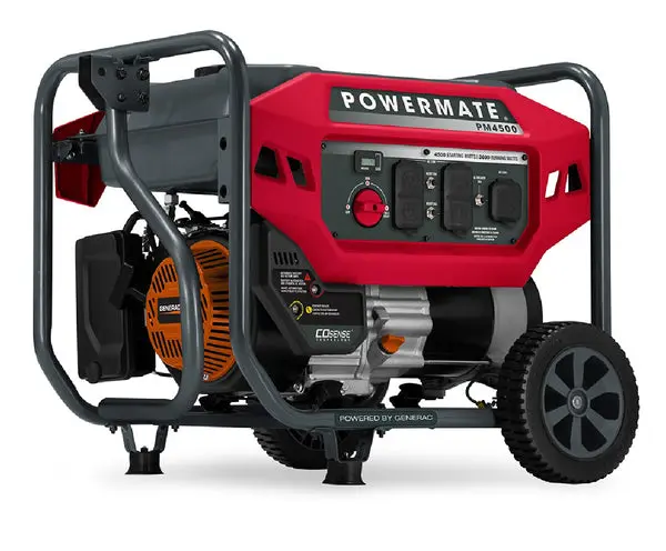 Powermate P0081200 Recoil Start Portable Generator 4500 Watt Emergency Power