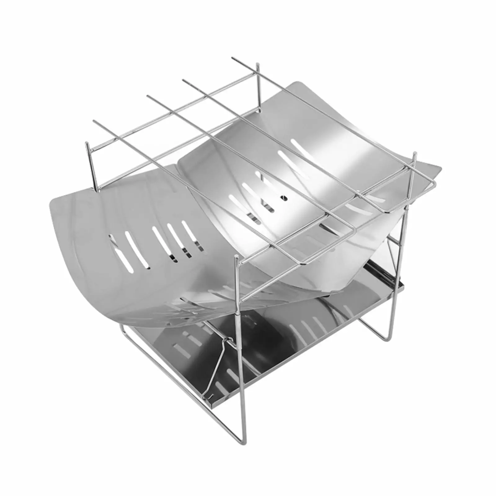 AaSFJEG Stainless Steel Folding Fire Stove BBQ Grill Camping Travel Room Decor