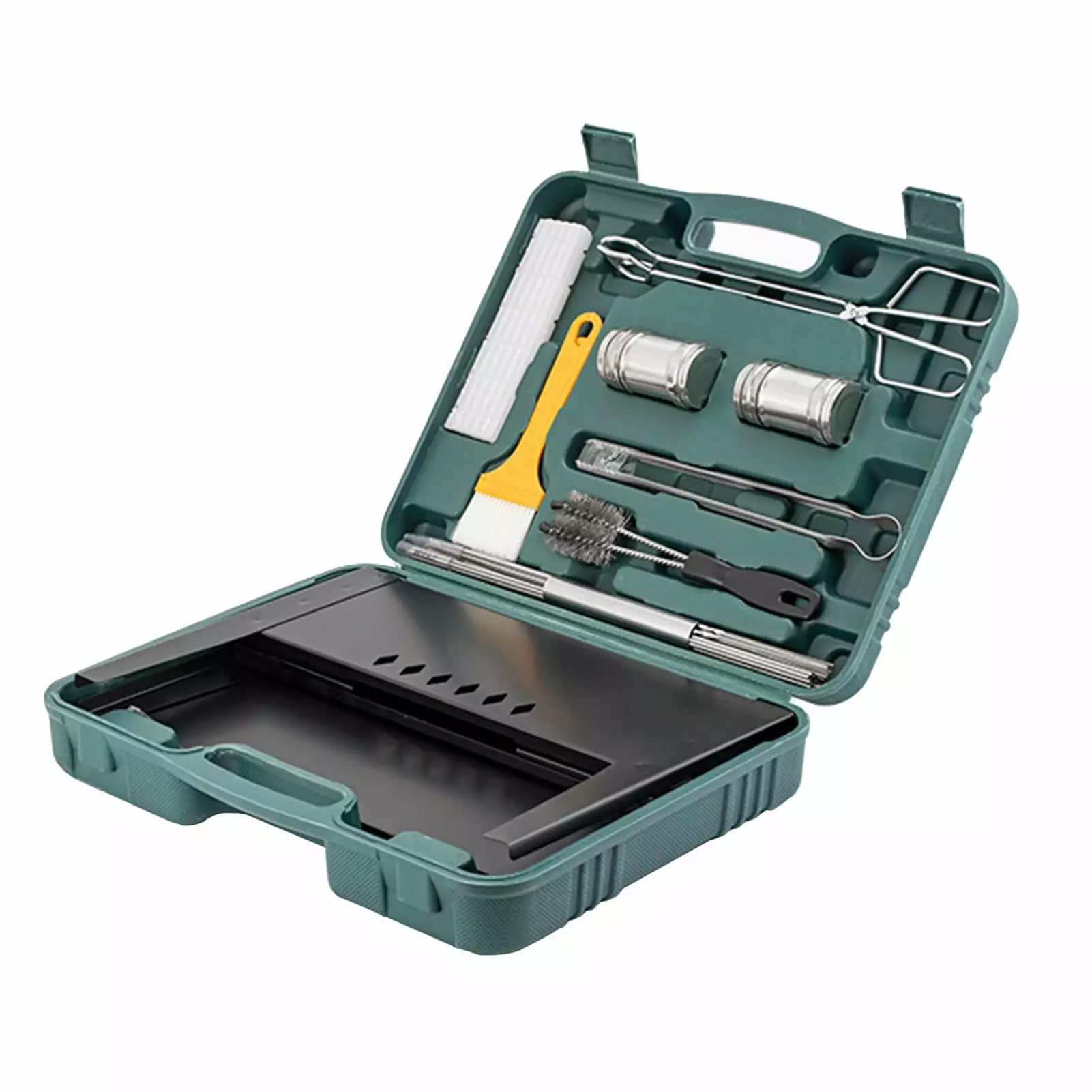 Baellert 1 Set Thickened Gridiron BBQ Grill Multi Brushes Food Clip Travel-friendly Foldable Campfire Grill Storage Box Ba...