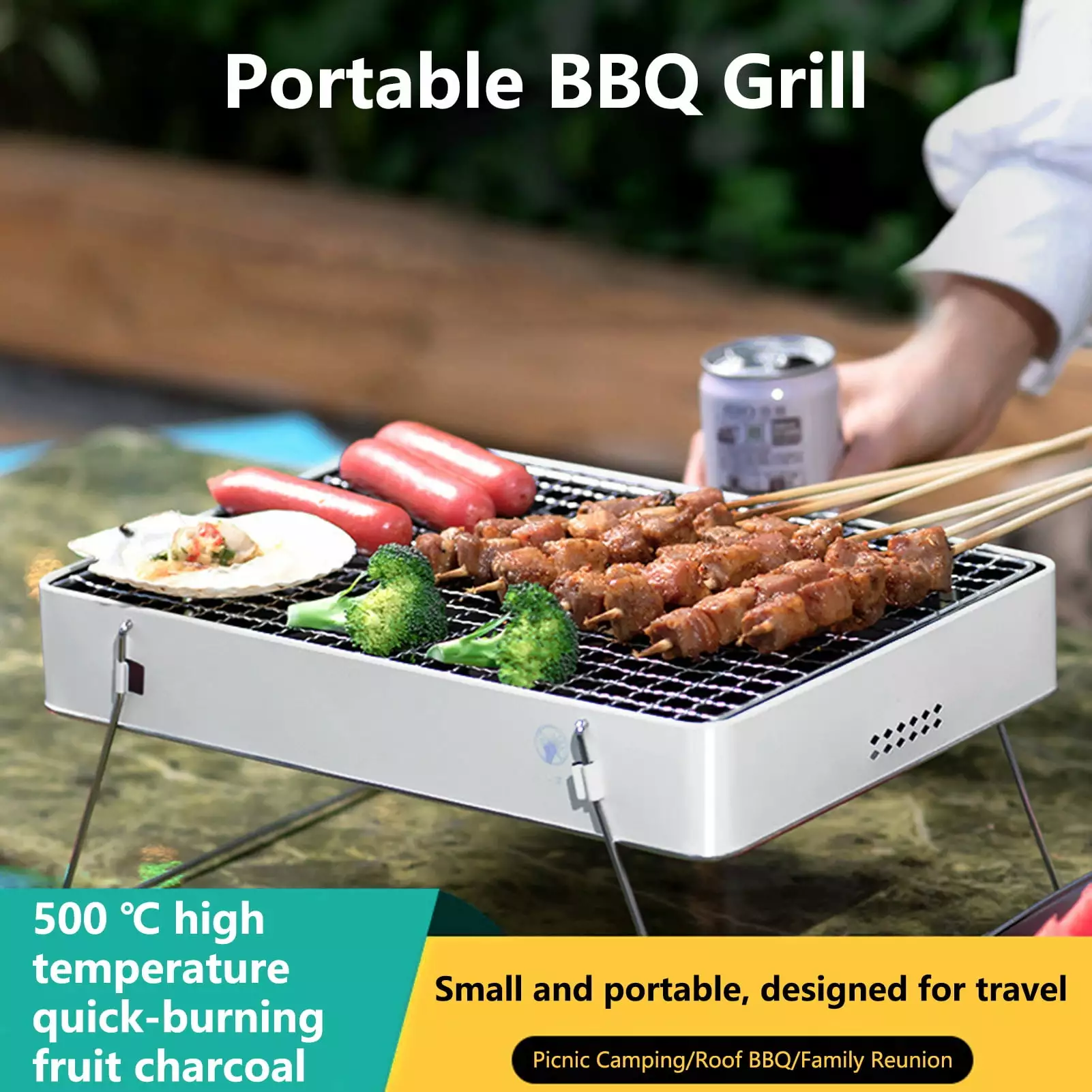 Biplut Foldable Space-saving Vent Holes BBQ Grill Houtilizehold Disposable Barbecue Stove Camping Supplies