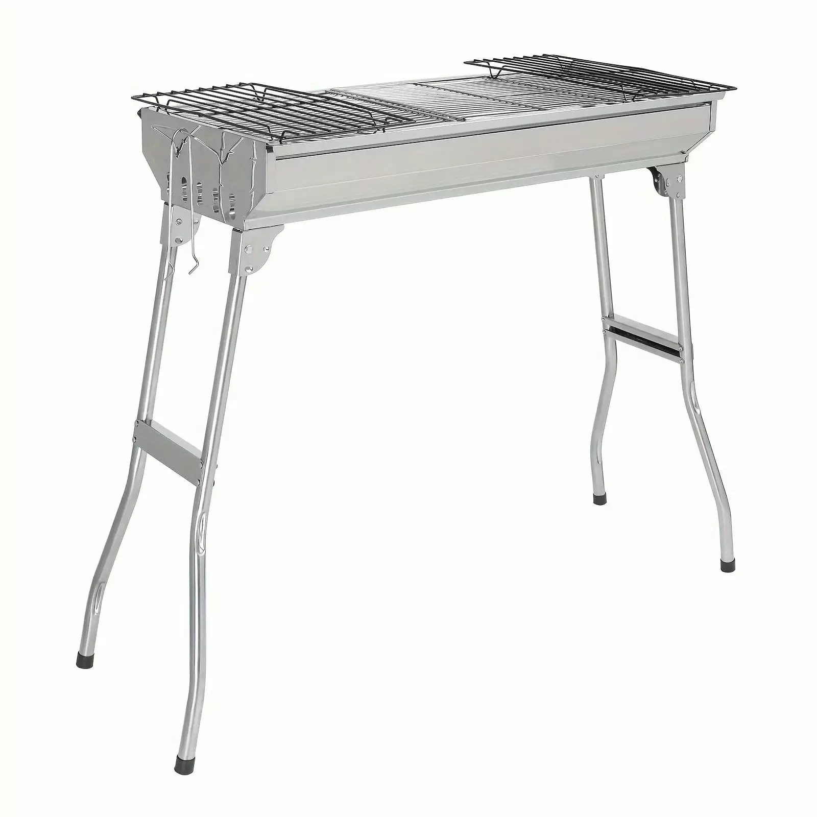 Camping Barbecue Grill Outdoor Stainless Steel Charcoal Grill Portable Folding Oven BBQ Supplies