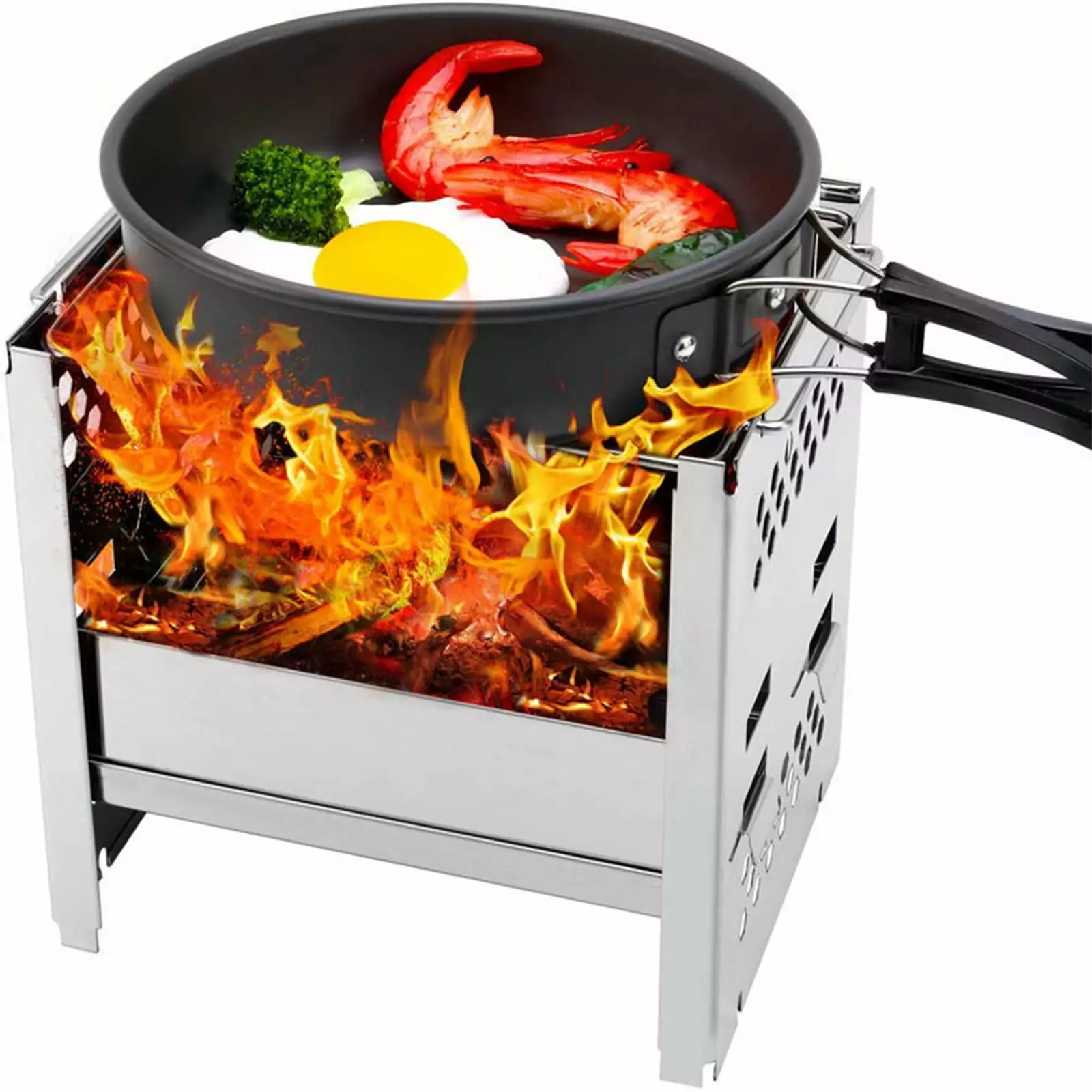 Camping Essential Clearance Folding Travel-friendly Barbecue Charcoal Grill Stainless Steel Smoker BBQ Outdoor Cooking Cam...