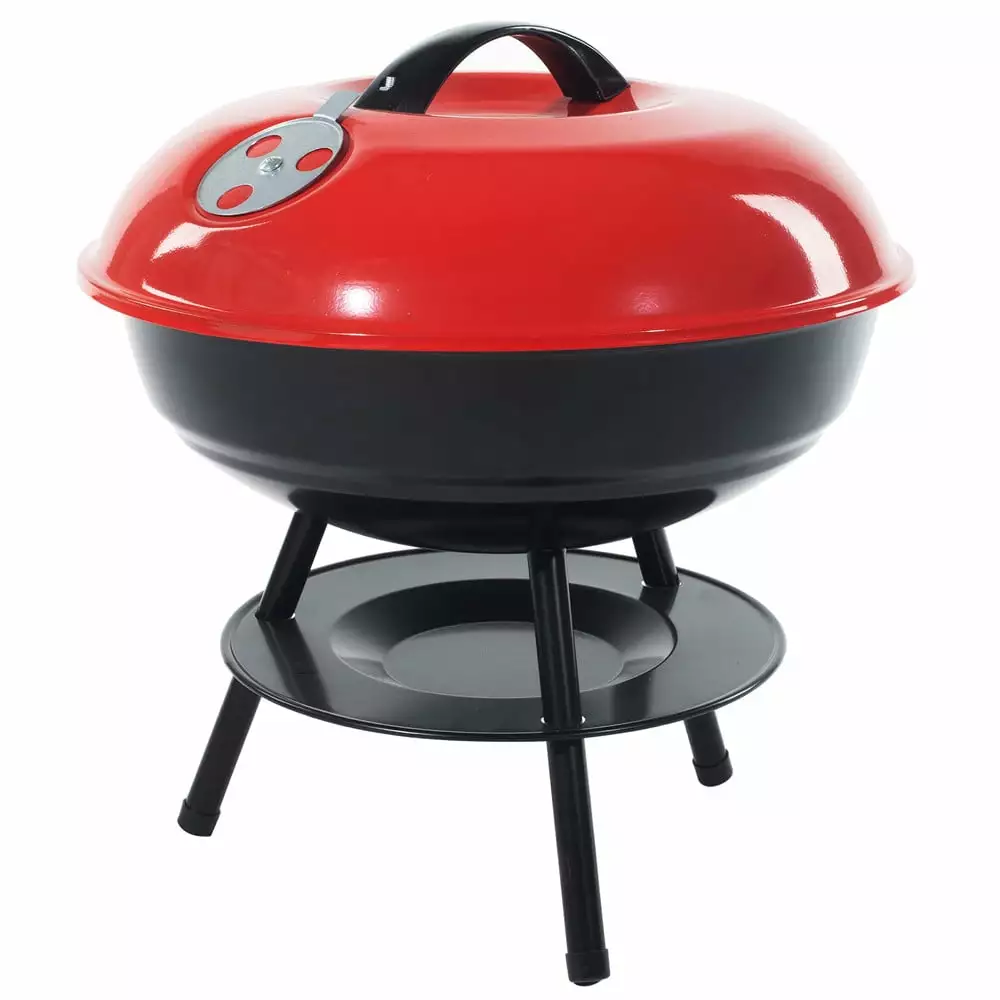 Caroeas 14 Inch Cast Iron Travel-friendly Charcoal Grill Heat Control Outdoor Camping 14