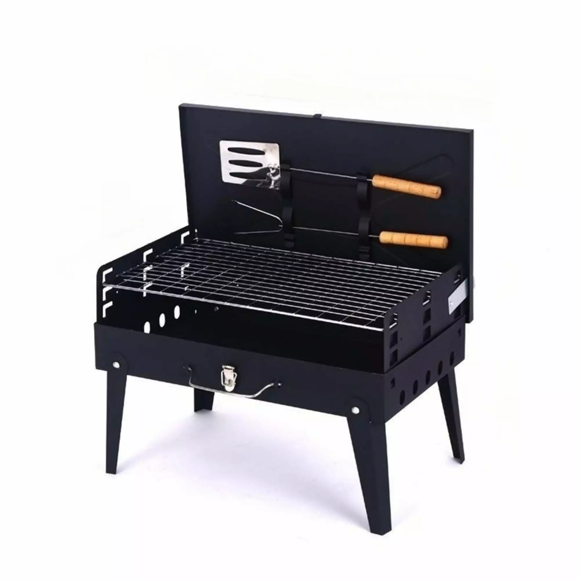 Cathoe Travel-friendly Charcoal Grill Barbecue Grill Folding Outdoor Cooking Camping 10