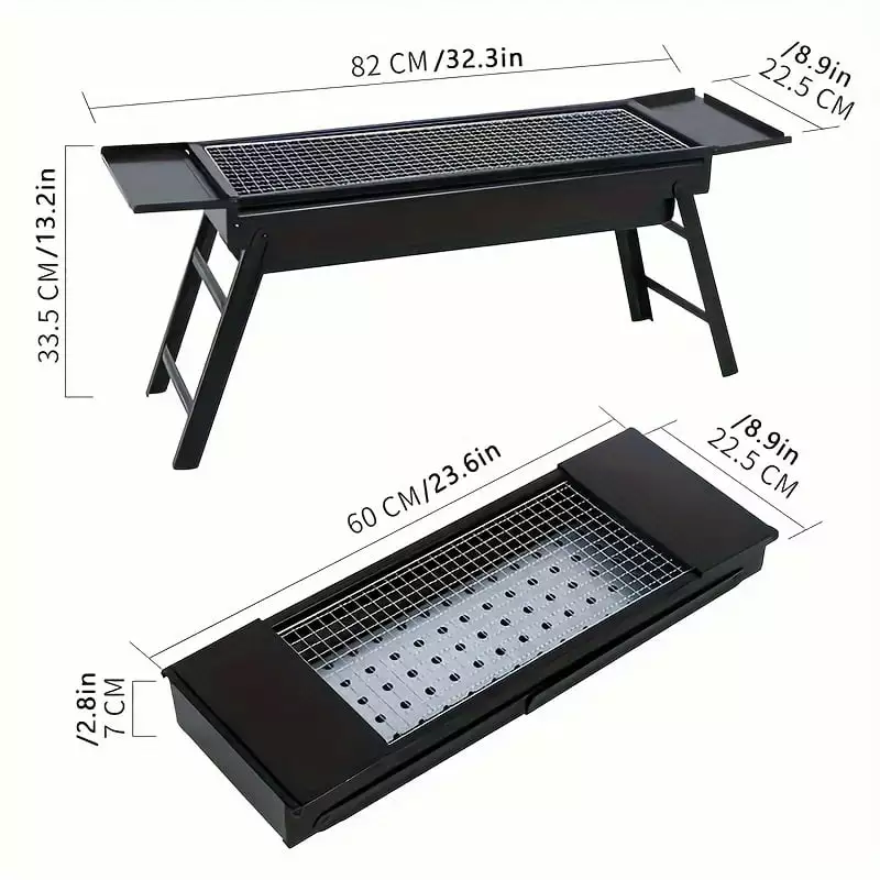 Foldable Grill 4 Legs Travel-friendly BBQ Accessories Camping and Picnic