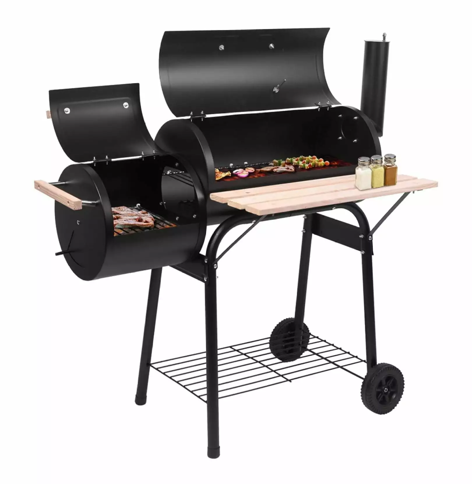 18 Inch Travel-friendly Charcoal Grill Stainless Steel BBQ Wheels 23