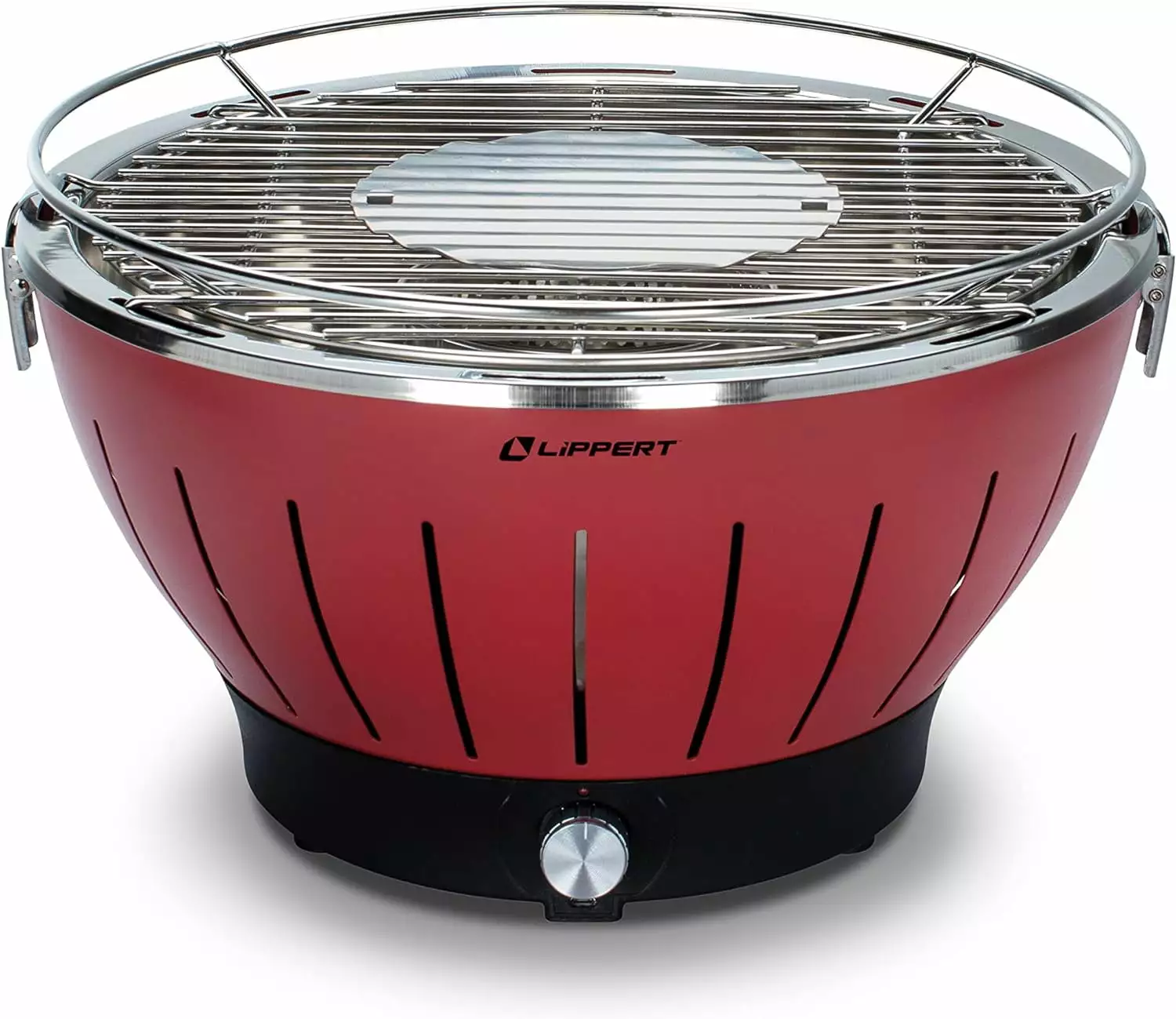Lippert Odyssey Travel-friendly Charcoal Grill Space-saving Camping Tailgating Outdoor Cooking Red