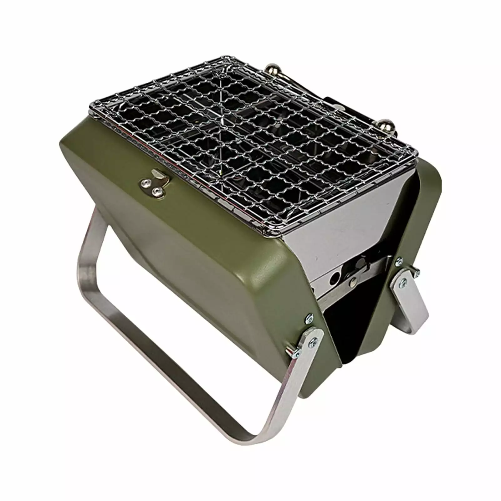 Mightlink Stainless Steel Foldable BBQ Charcoal Stove Grill Handle Camping Cooking