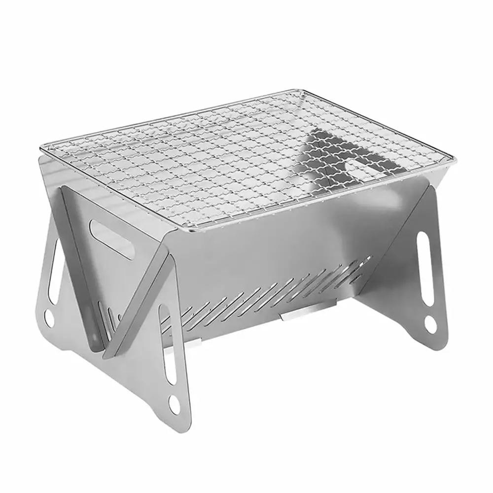 occkic Folding Charcoal Grill Travel-friendly Stainless Steel Mini BBQ Grill Outdoor Cooking Camping Picnic
