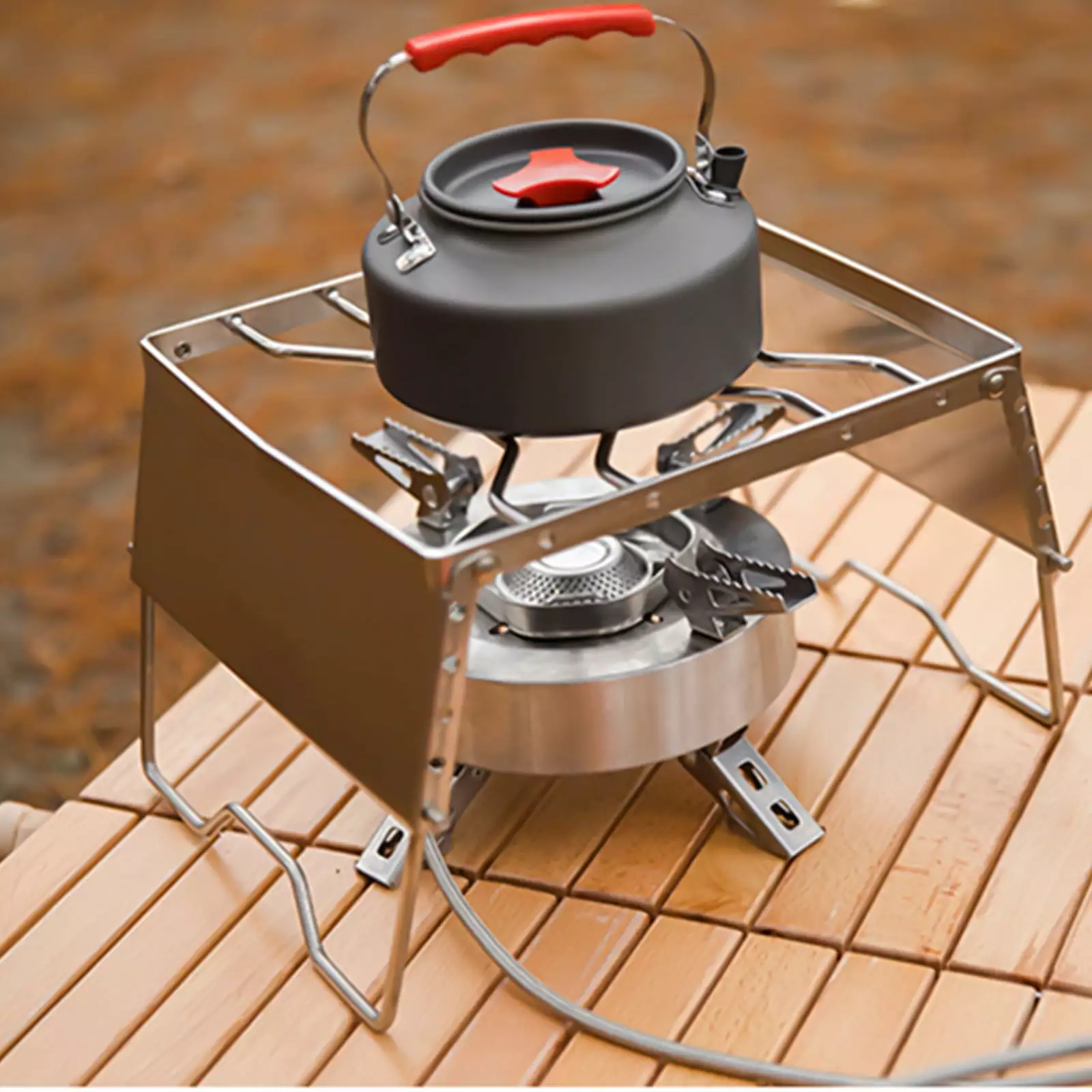 Qdahuk Folding Travel-friendly Charcoal Grill - Stainless Steel Smoker Outdoor Cooking 26x24x10