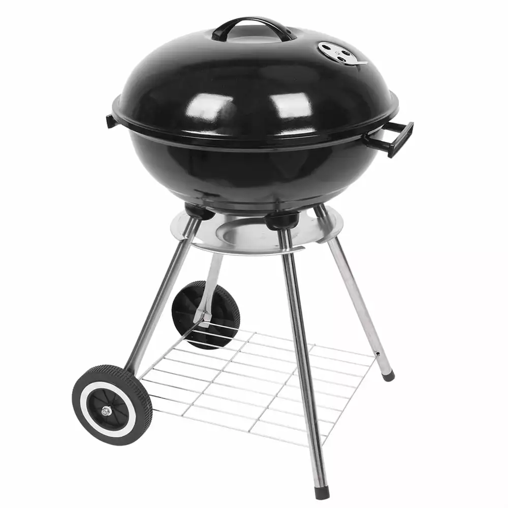 SEGMART Charcoal BBQ Grill 2 Wheels 18 Inch Outdoor Cooking Grill Camping Yard Black H1215