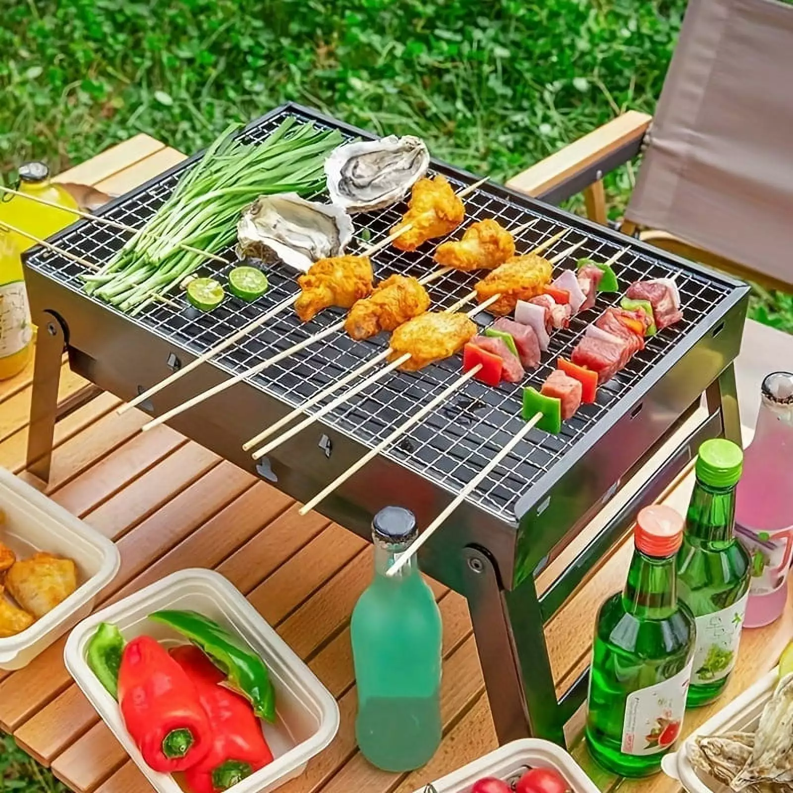 Travel Friendly Charcoal Grill Outdoor Camping Picnics and Garden L17