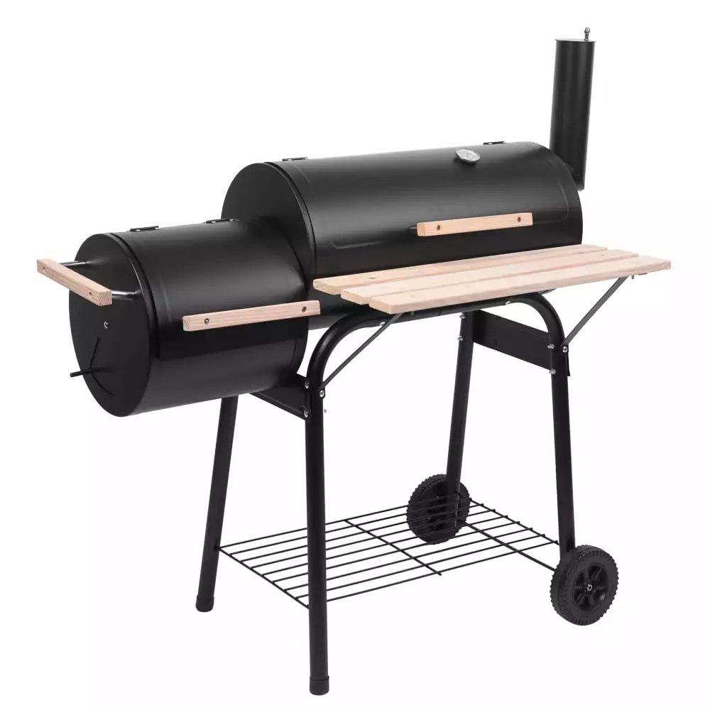 UBesGoo Portable Charcoal Grill and Offset Smoker Steel BBQ Pit Outdoor Camping