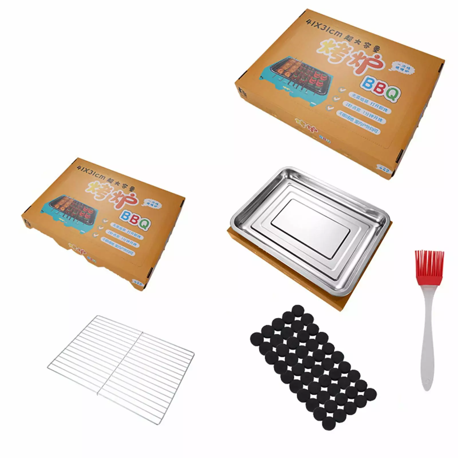 XCVBTZQG Travel-friendly Stainless Steel Tabletop BBQ Grill Outdoor Cooking Camping Picnics Beach