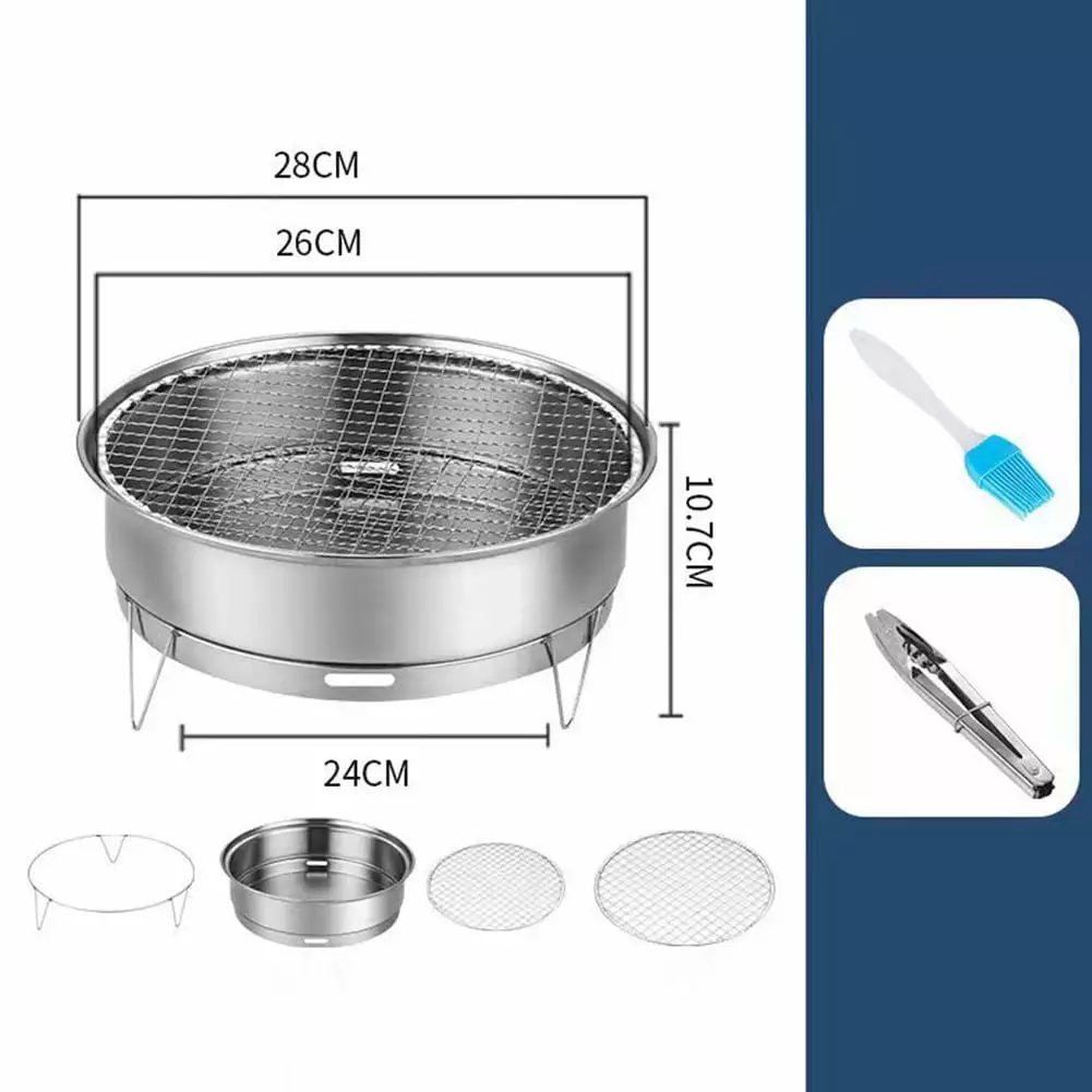 YaSaLy Camping Travel-friendly Charcoal Grills BBQ Charcoal Folding Picnic Barbecue Grill Griddle
