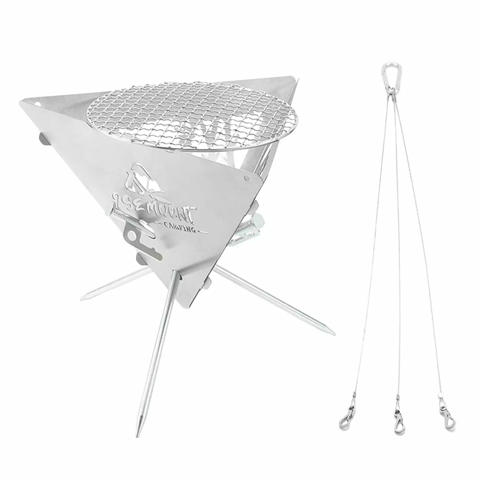 ZCKK Campfire Grill Travel-friendly Hollow Design Thickened Easy to Install Outdoor Barbecue Grill