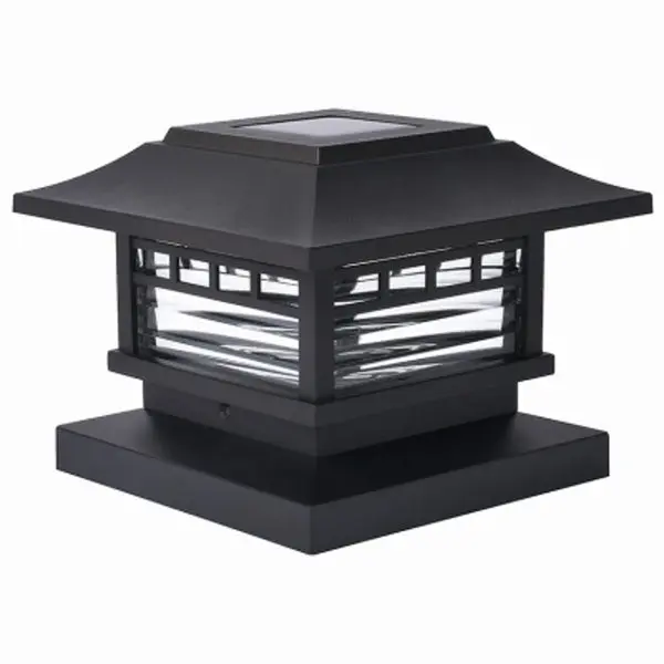 Fusion 26469 Solar Post Cap Light Ribbed Glass Lens 10 Lumen Outdoor Garden Lighting