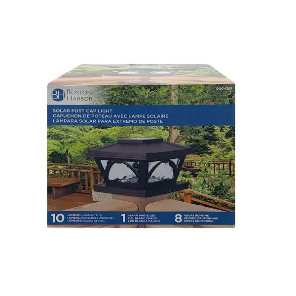 Boston Harbor 26088 Solar Fence Postcap Bronze Outdoor Lighting