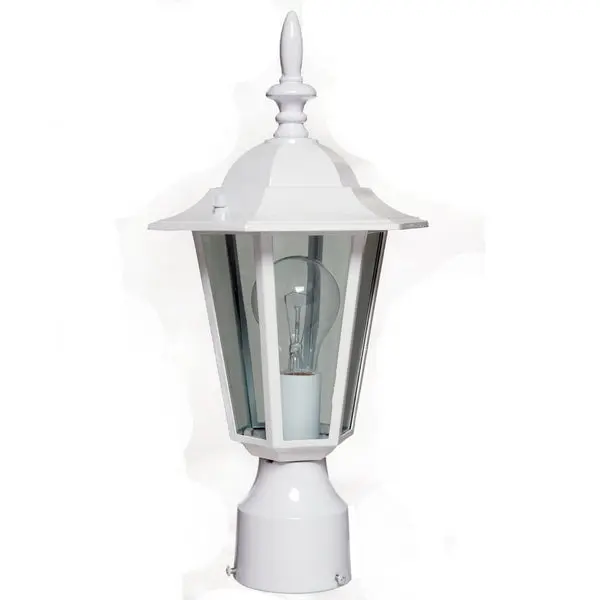 Boston Harbor AL8044-WH Single Light Post Lantern White Outdoor Lighting Fixture