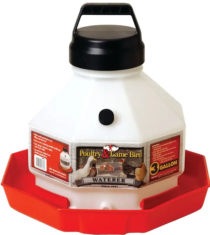 Little Giant PPF3 Poultry Waterer, 3 gal Capacity, Polycarbonate