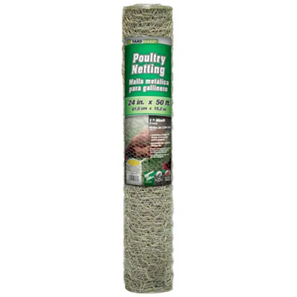 YardGard Galvanized Poultry Netting 20-Gauge 1 Inch Mesh 24x50 Feet