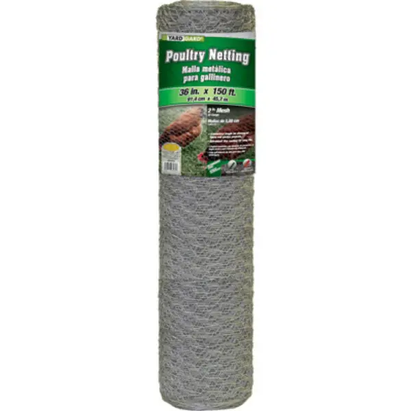 YardGard Galvanized Poultry Netting 20-Gauge 2 Inch Mesh 36 Inch x 150 Feet