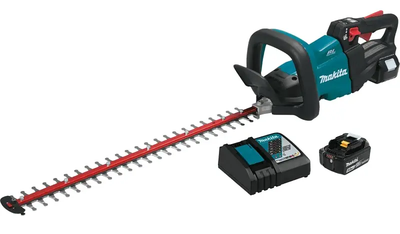 Makita XHU07T Rechargeable Hedge Trimmer Kit, 24 Blade, Battery Included, 5 Ah, 18 V, Lithium-Ion, 3-Speed Anti-Jam Teeth