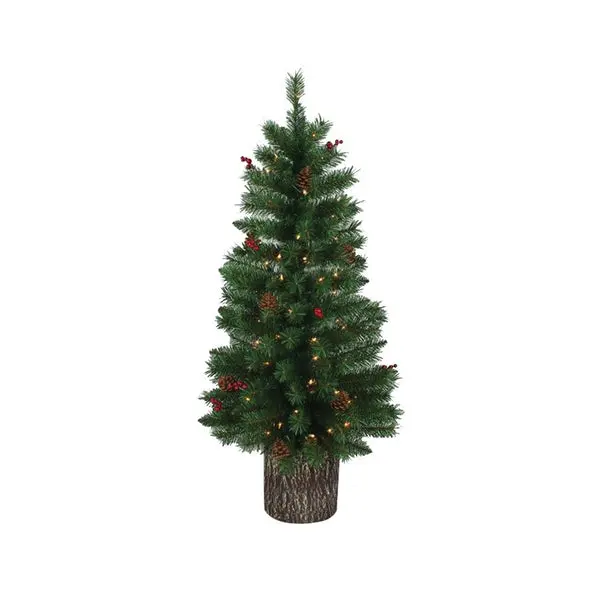 Santas Forest 27348 Pre-Lit Christmas Tree Clear Lights 4 Feet Artificial