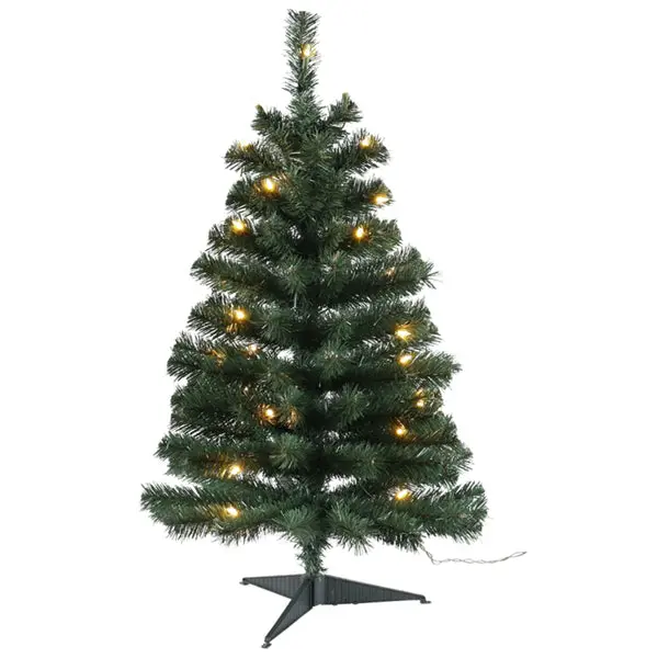 Santas Forest 61936 Fir Noble Sheared Prelit Christmas Tree 3 Ft - Realistic Holiday Decor