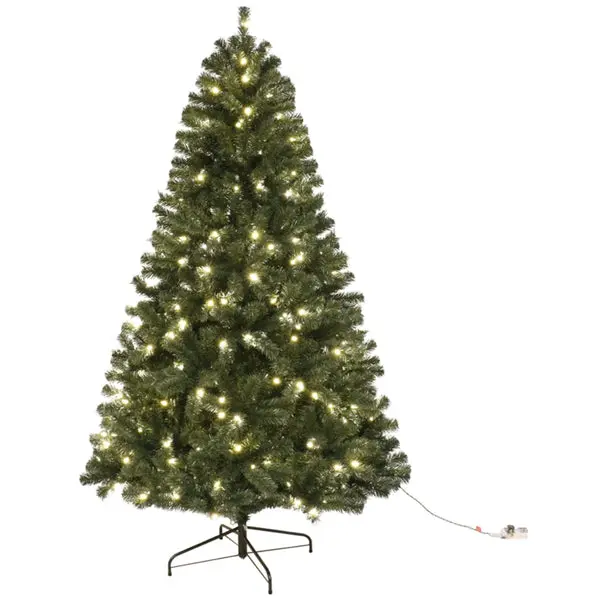 Santas Forest 61960 Fir Noble Sheared Prelit Christmas Tree 6 Ft - Realistic Holiday Centerpiece