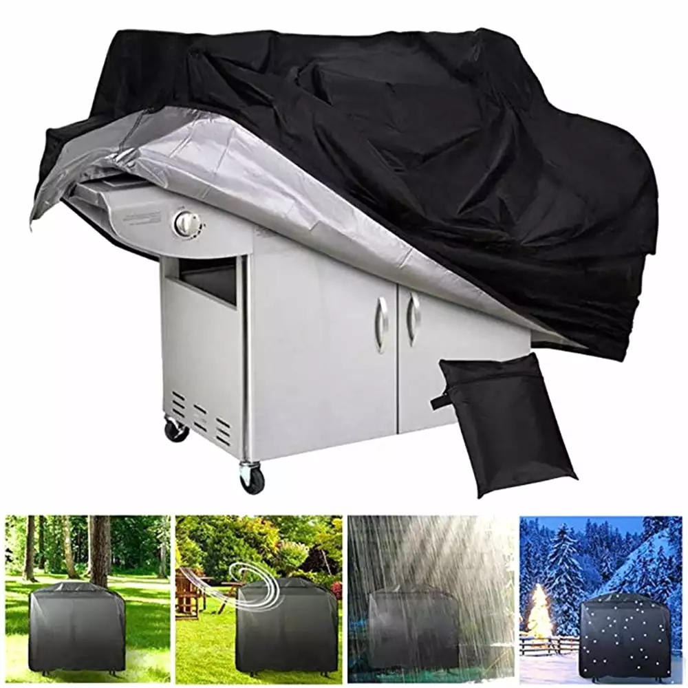 Willstar Heavy Duty Barbecue Cover 145cm Waterproof Dustproof Windproof UV Resistant Outdoor Grill Protector 14561117cm