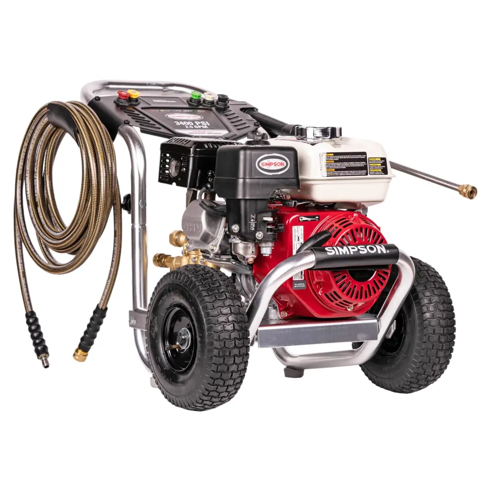 Simpson 3400 PSI at 2.5 GPM Honda GX200 Triplex Plunger Pump Frosty Water Professional Gas Pressure Washer Factory Serviced