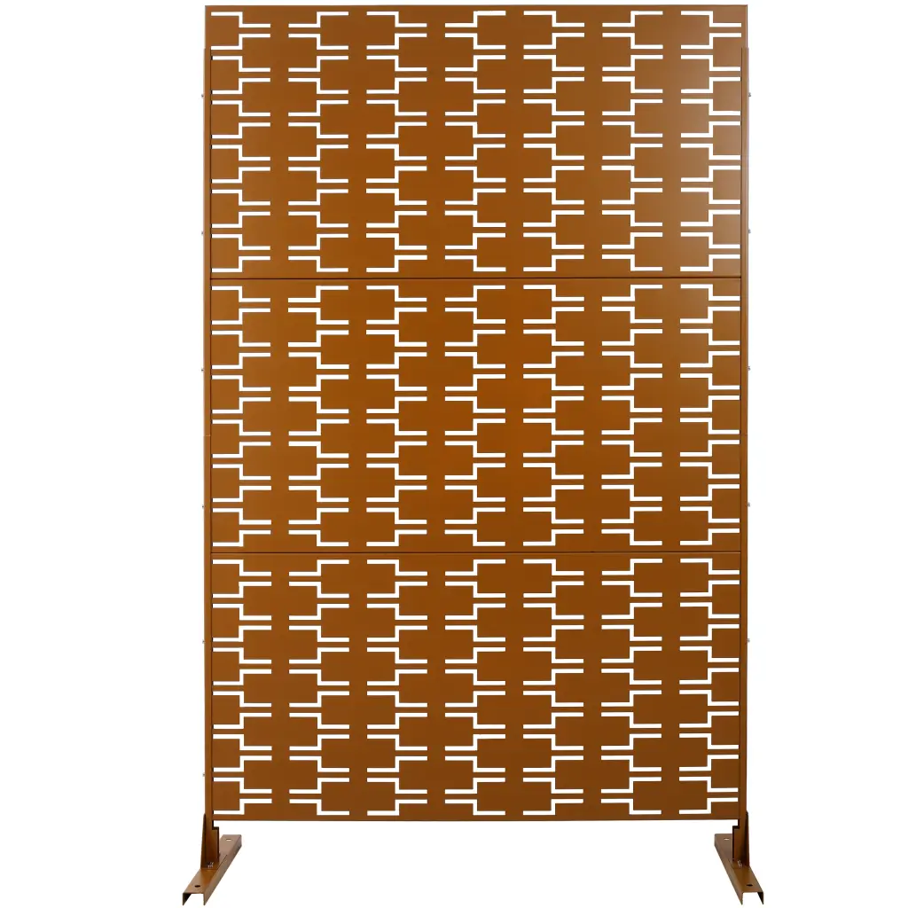 Outdoor & Indoor Metallic Privacy Screen 76 Inch H x 48 Inch W - Freestanding Room Divider g-h