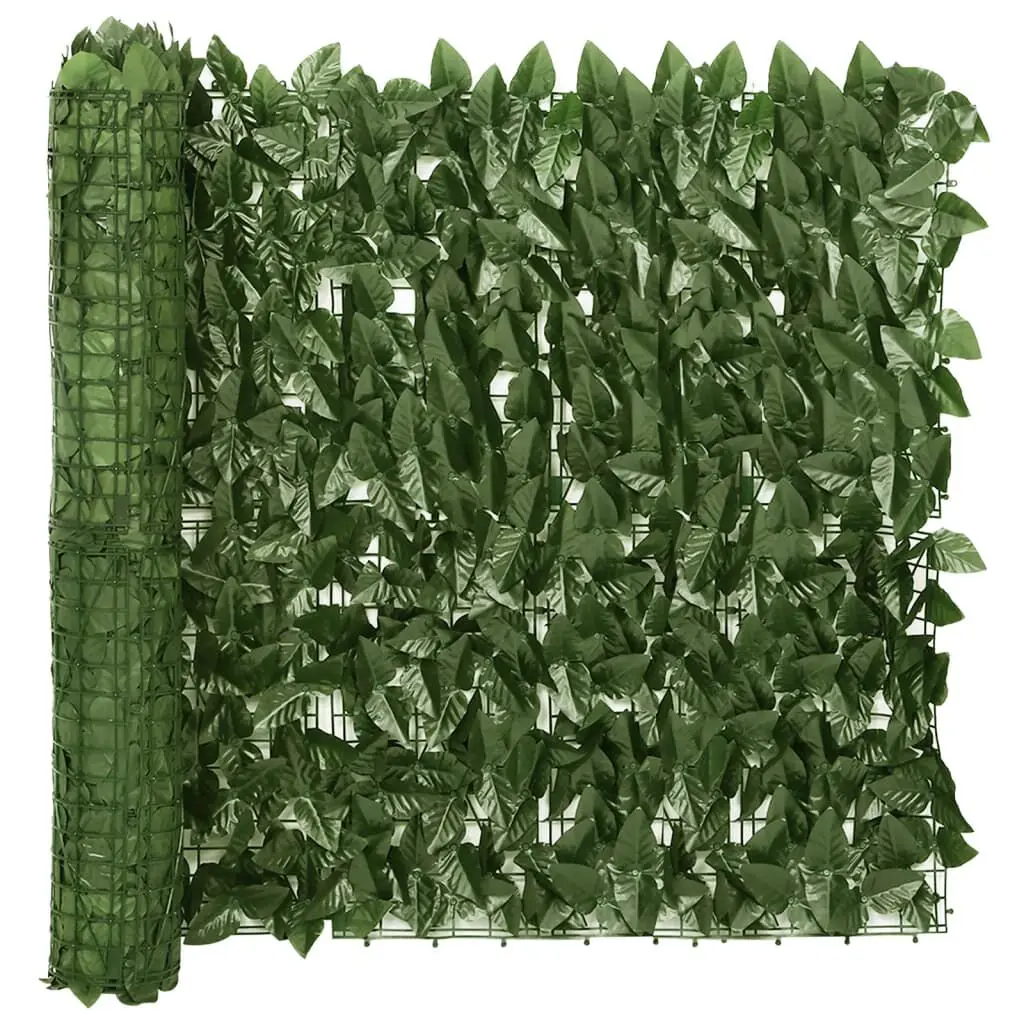 Balcony Screen Dark Green Leaves 157.5x29.5 Inches Privacy Screen