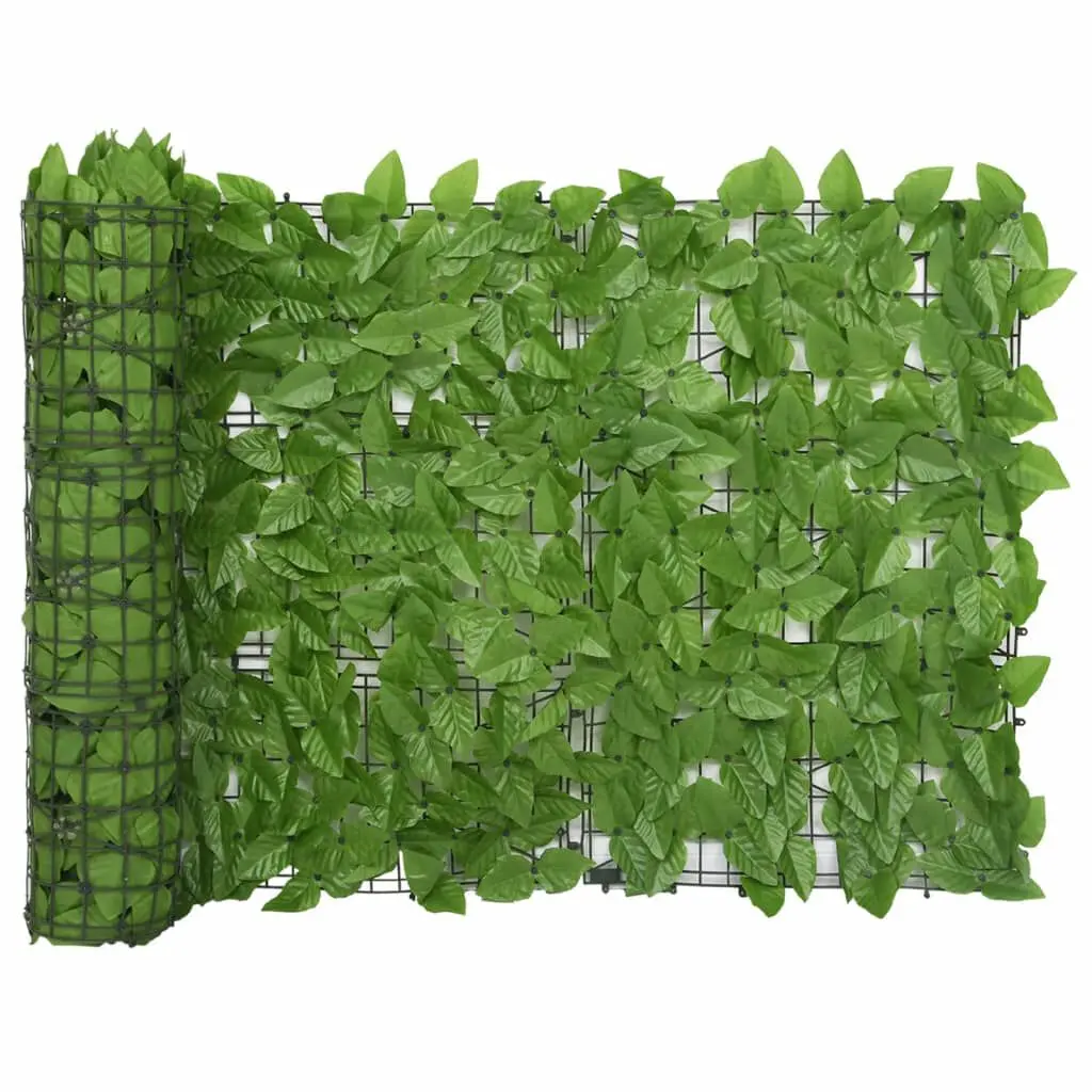 Balcony Screen Green Leaves 118.1x29.5 Inches Privacy Decorative Panel