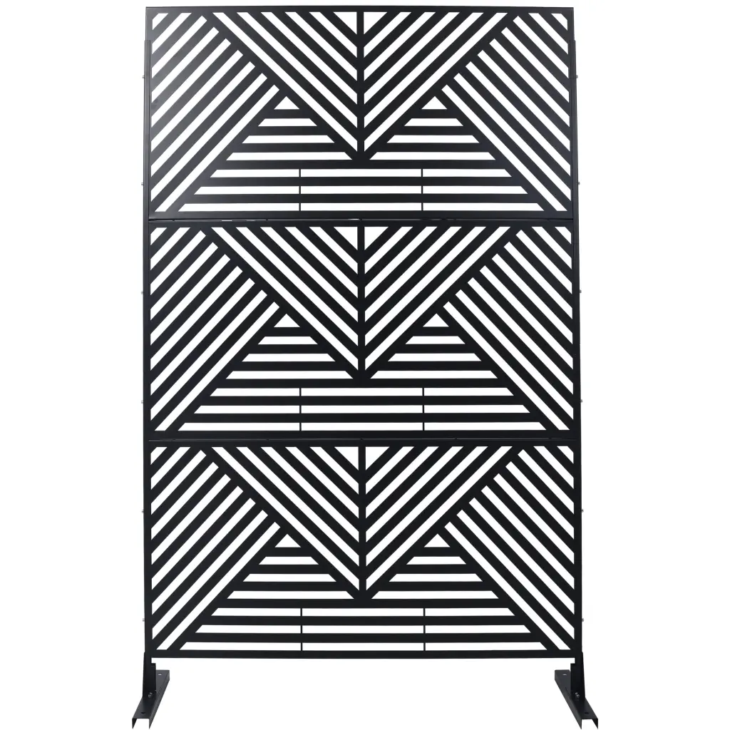 Outdoor Indoor Privacy Screen Metallic 76 Inch H 48 Inch W Free Standing Room Divider g-h