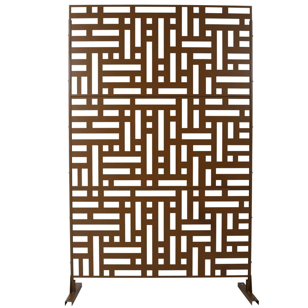 Outdoor Indoor Privacy Screen Metallic 76 Inches Height 48 Inches Width Free Standing g-h