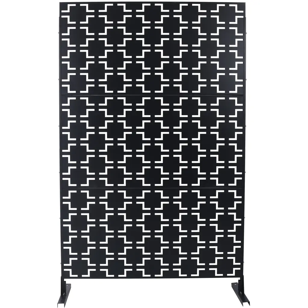Outdoor and Indoor Privacy Screen Metallic Privacy Screen 76 H 48 W Freestanding g-h