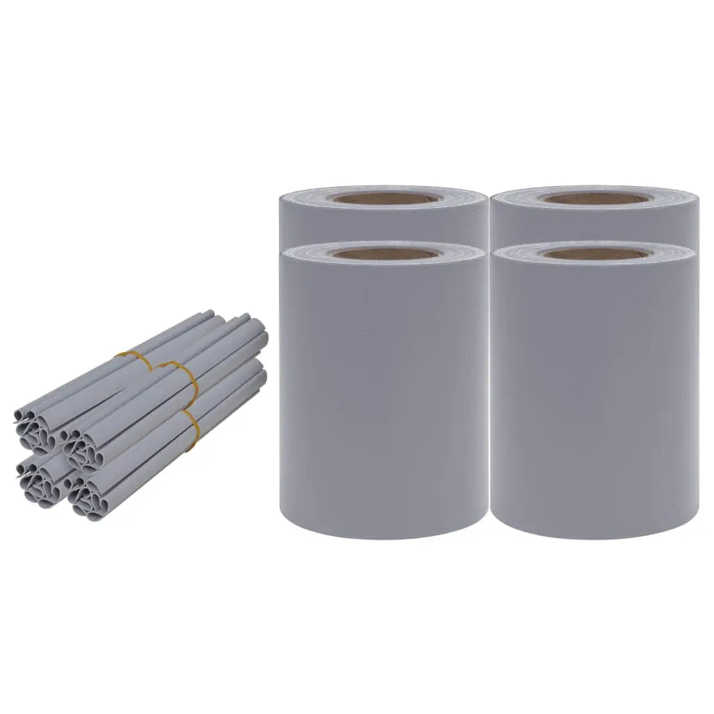 4 Piece Garden Privacy Screens PVC Matte Light Gray 114.8x0.6 Inches