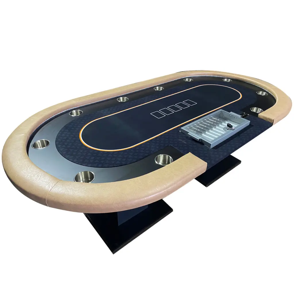 96 Inch Luxury Poker Table 10 Players Texas Holdem Casino Game Speed Cloth w2748