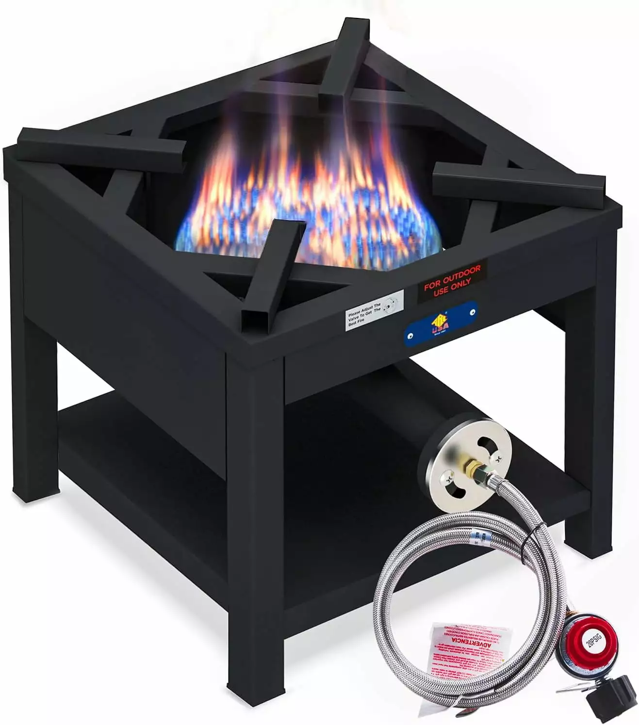 ARC USA 4242S Heavy Duty 200000 BTU Cast Iron Propane High Pressure Single Burner Camping Stove