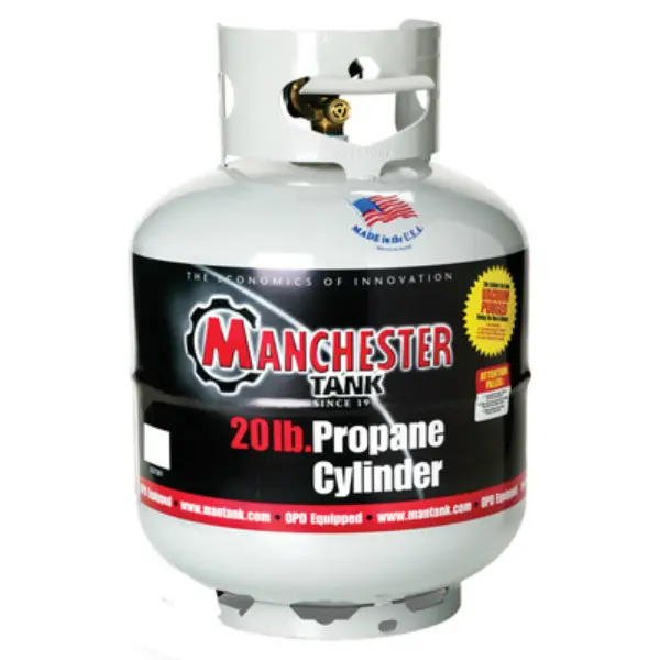 Manchester Tank 10504 Vertical ACME/OPD Propane Gas Cylinder Gray 20 Lb