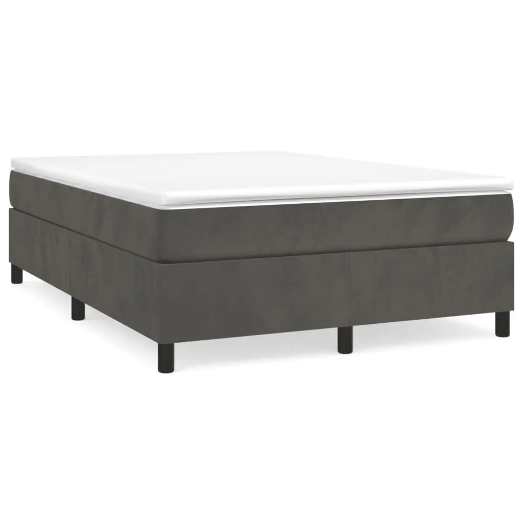 Bed Frame without Mattress Dark Gray Queen Velvet Upholstered Platform US AU