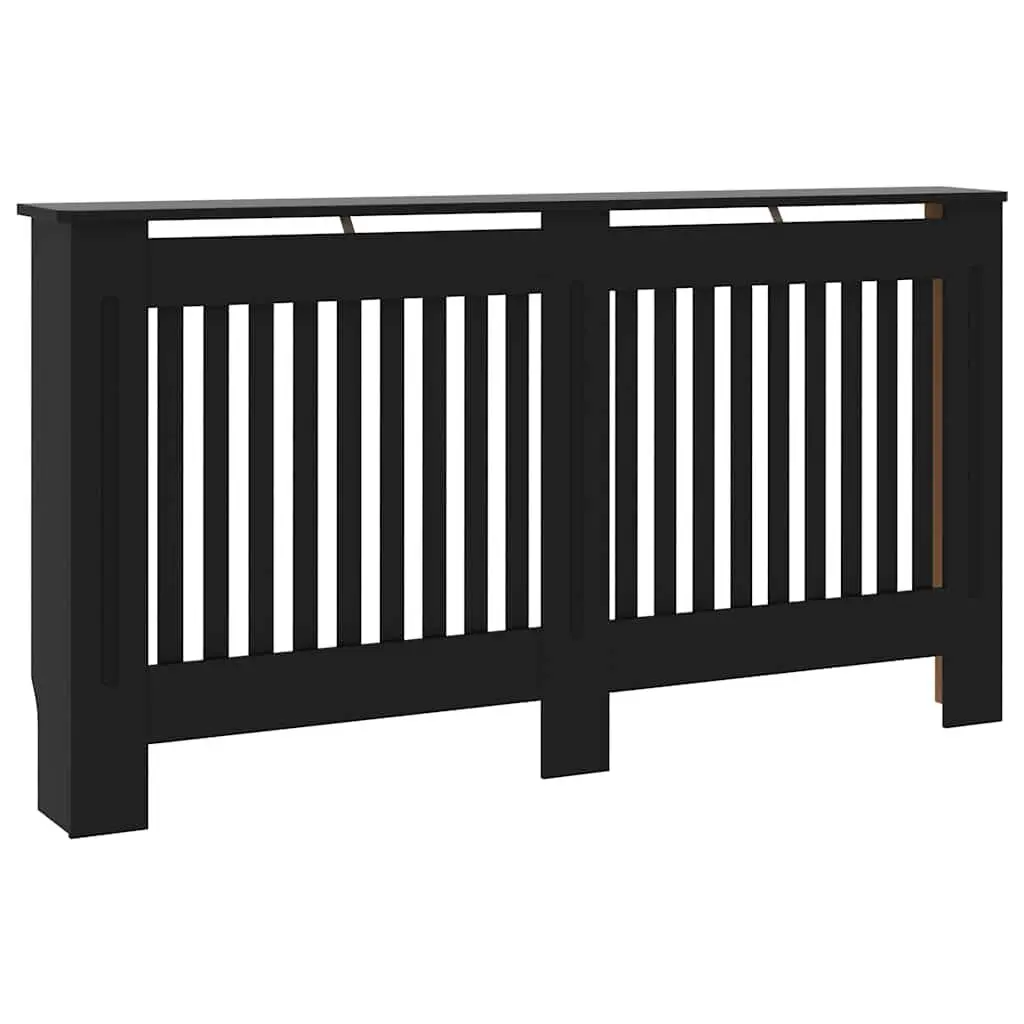 Black MDF Radiator Cover 59.8x7.5x32.1 Inches Home Decor